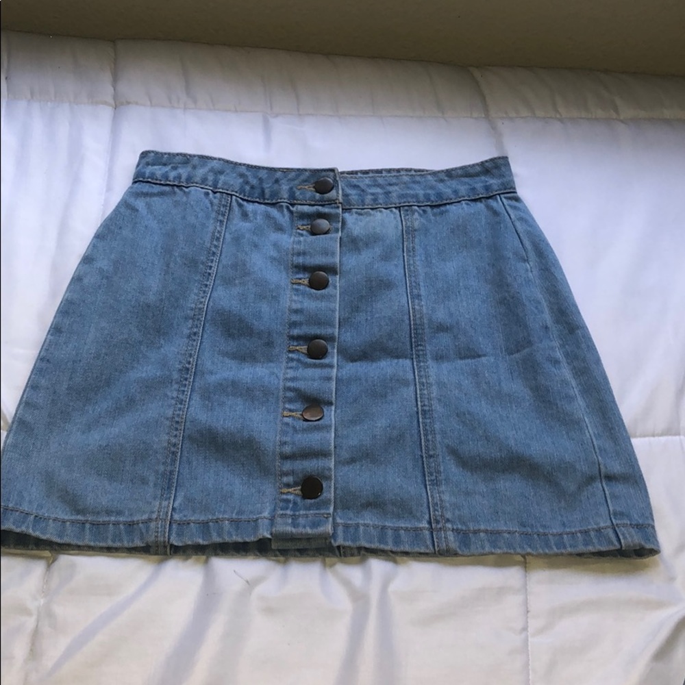High waisted button up skirt